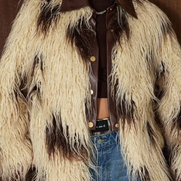 Multicolor Casual Women's Faux Fur Christmas Coat